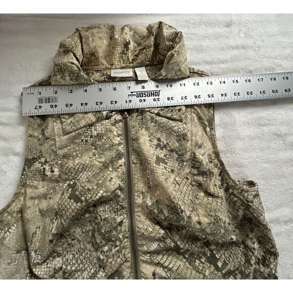 Zenergy Chico's Womens Zip-Up Snake Print Vest Size 1 Brown Stretch Lightweight - Picture 5 of 7